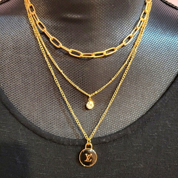 Louis Vuitton Accessories - Louis Vuitton zipper pull on new layered necklace